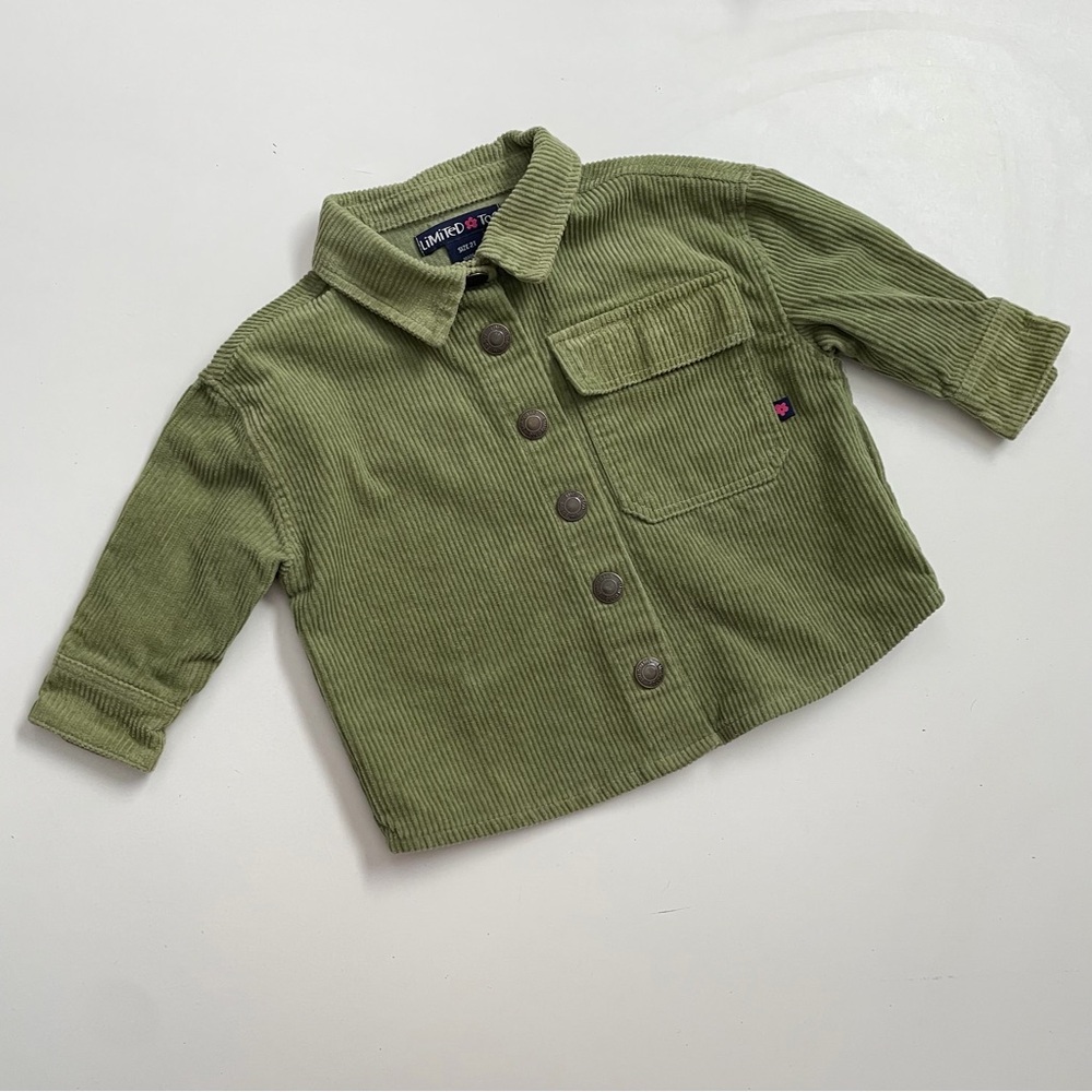 Limited Too Jacket Shacket Shirt Corduroy Pocket Gorpcore Outdoor Olive Green